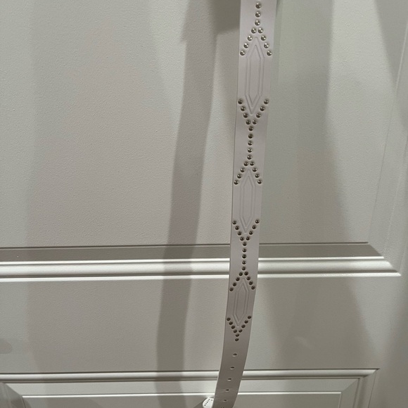 NWT Isabel Marant Telly Leather Belt White Silver 75 - Picture 4 of 8